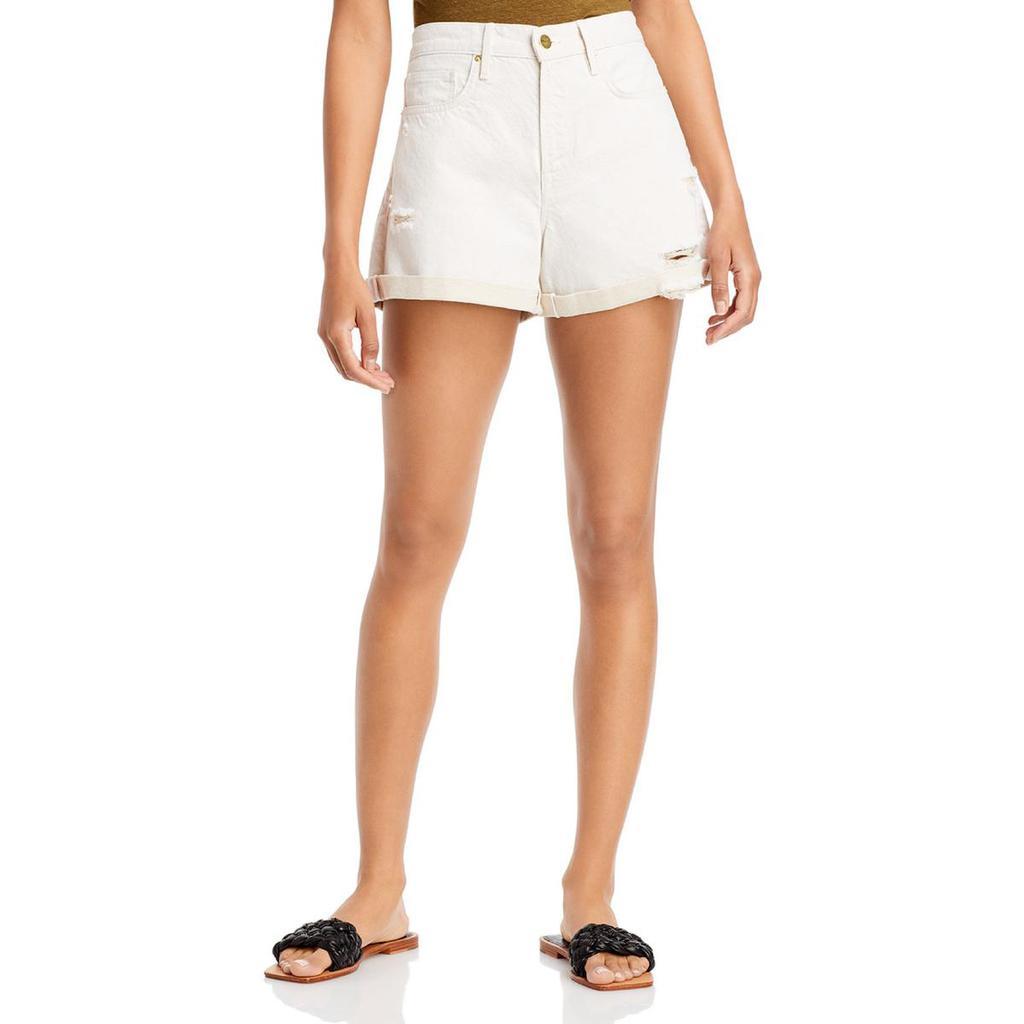 商品FRAME|Frame Womens Le Bridgette Linen Raw Cuff Shorts,价格¥143,第1张图片