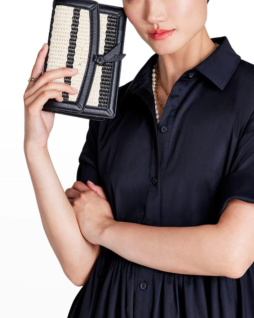 商品Kate Spade|knott flap striped straw crossbody bag,价格¥1919,第2张图片详细描述