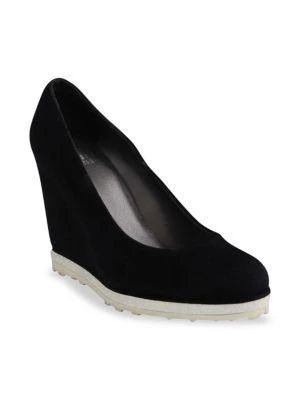 商品[二手商品] Stuart Weitzman|Stuart Weitzman Wedge Pumps In Black Suede Heels Pumps,价格¥715,第3张图片详细描述