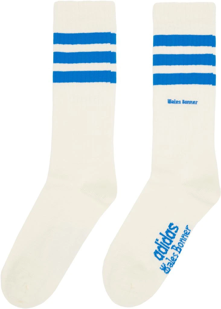 商品WALES BONNER|两双装灰白色 adidas Originals 联名条纹中筒袜,价格¥790,第3张图片详细描述