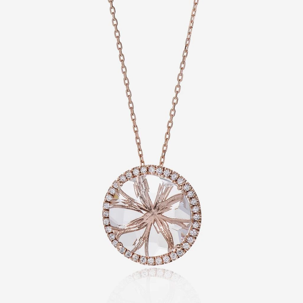 商品Suzanne Kalan|Suzanne Kalan 14K Rose Gold Diamond and White Topaz Pendant Necklace PN263-RGWT,价格¥4696,第1张图片