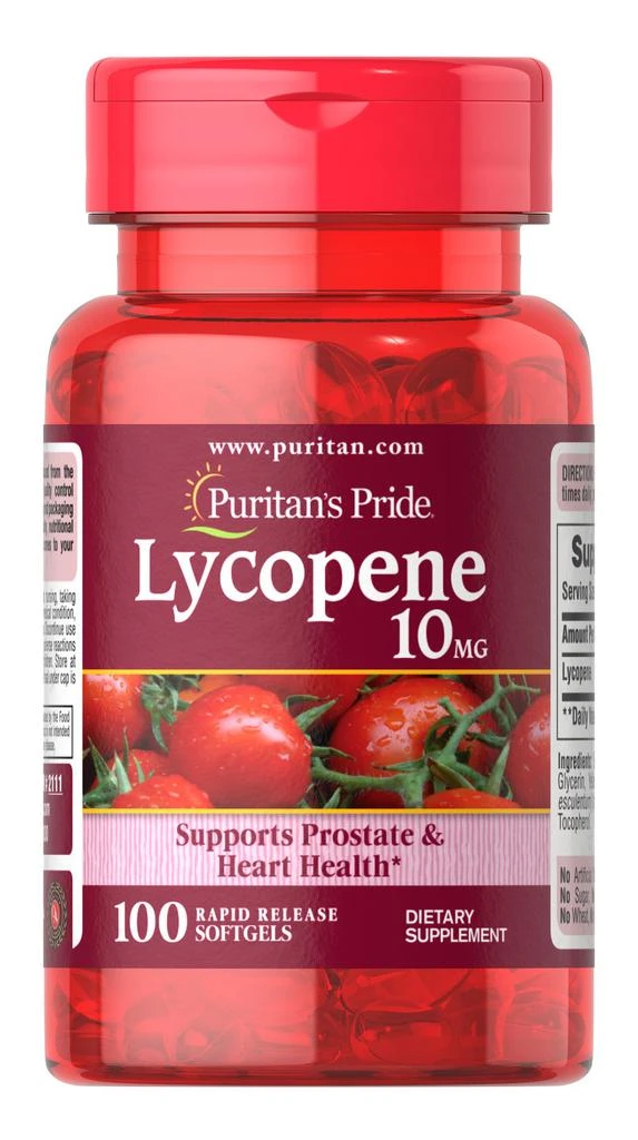 商品Puritan's Pride|番茄红素胶囊10mg 降血脂 抗氧化 护眼美肤 100粒/瓶,价格¥165,第3张图片详细描述