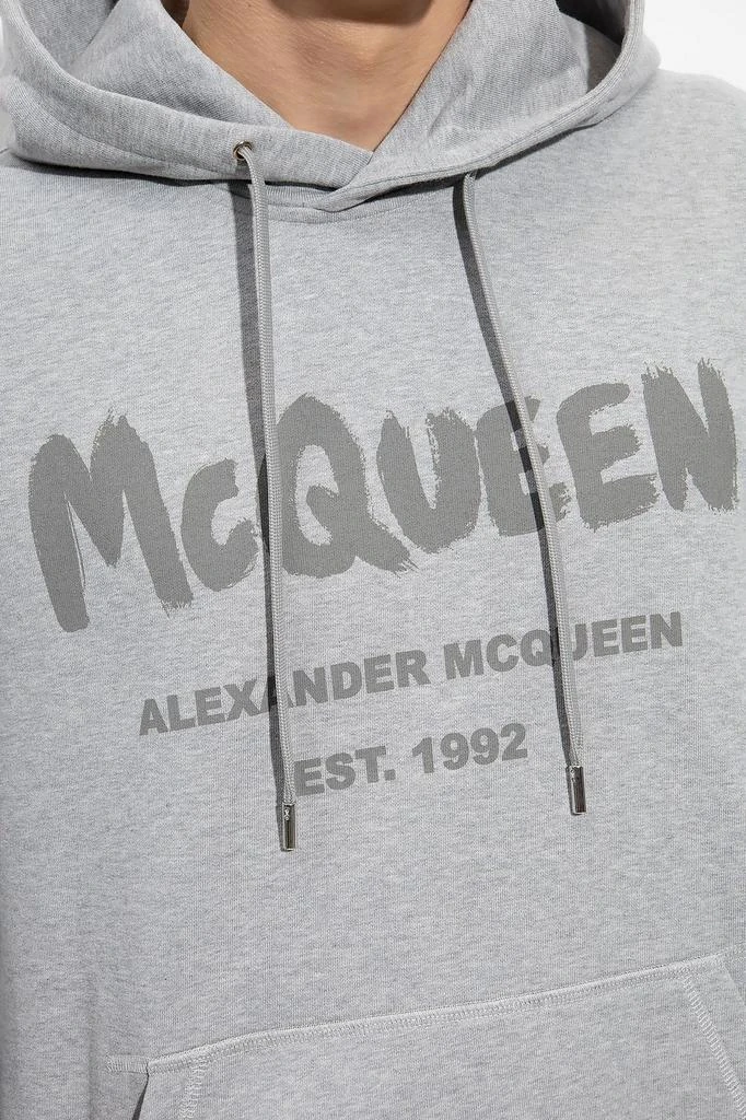 商品Alexander McQueen|Alexander McQueen Logo Printed Drawstring Hoodie,价格¥3125,第4张图片详细描述