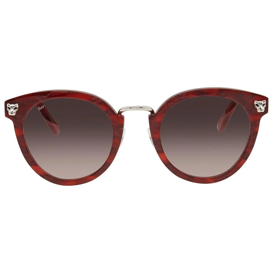商品Cartier|Cartier Panthere de Cartier Violet Gradient Round Ladies Sunglasses CT0142S 003 51,价格¥3322,第1张图片
