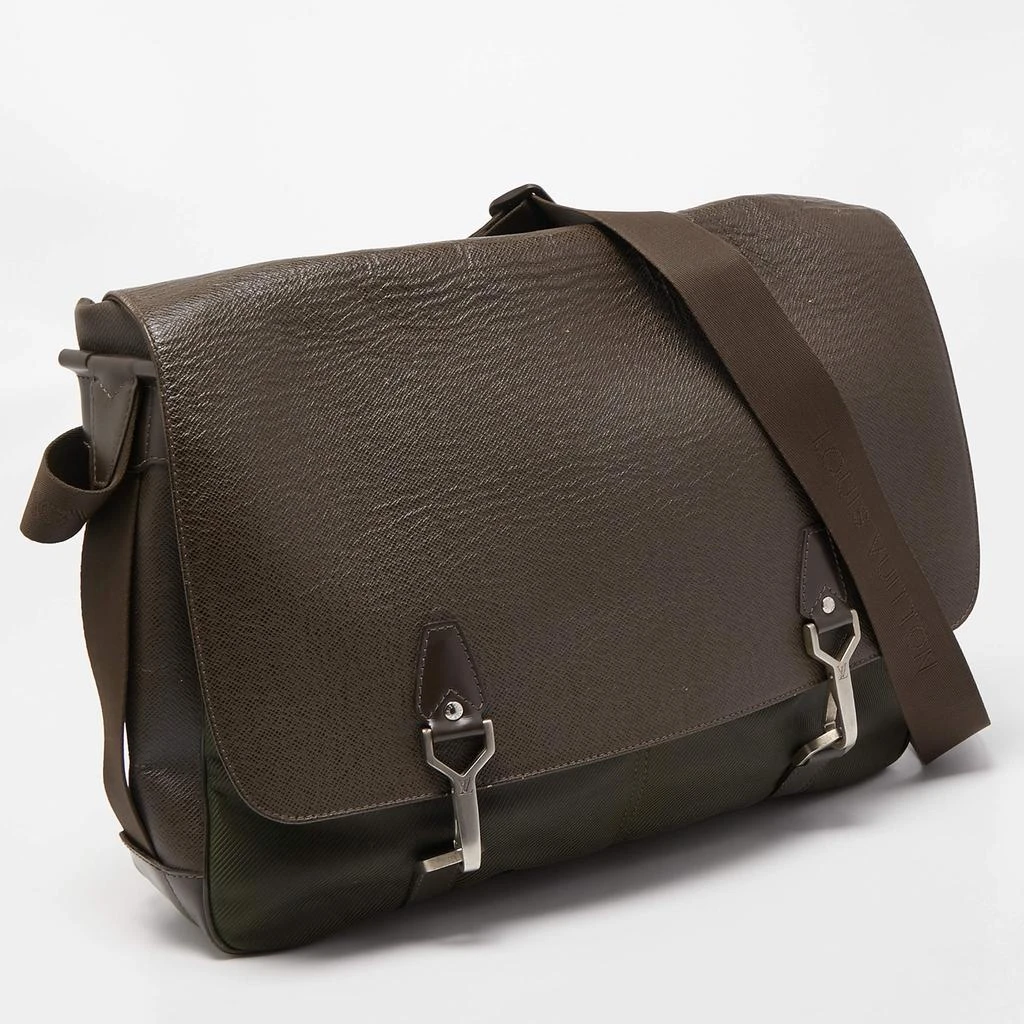 商品[二手商品] Louis Vuitton|Louis Vuitton Brown/Green Taiga Leather Dersou Messenger Bag,价格¥3271,第3张图片详细描述