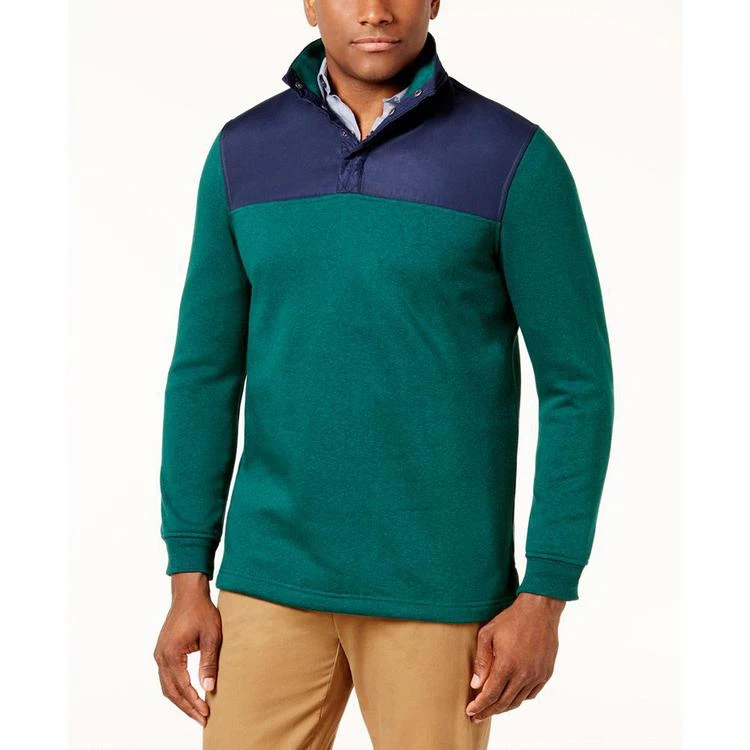 商品Club Room|Men's Colorblocked Water Repellent Fleece Pullover, Created for Macy's,价格¥76,第1张图片