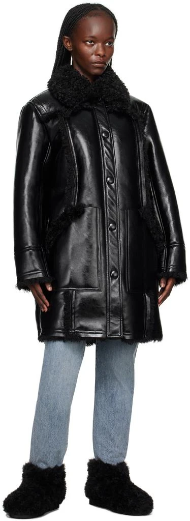 商品STAND STUDIO|黑色 Ramona 合成皮革大衣,价格¥3010,第4张图片详细描述