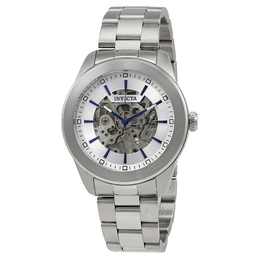 商品Invicta|Invicta Vintage Mechanical Silver Skeleton Dial Mens Watch 25758,价格¥512,第1张图片