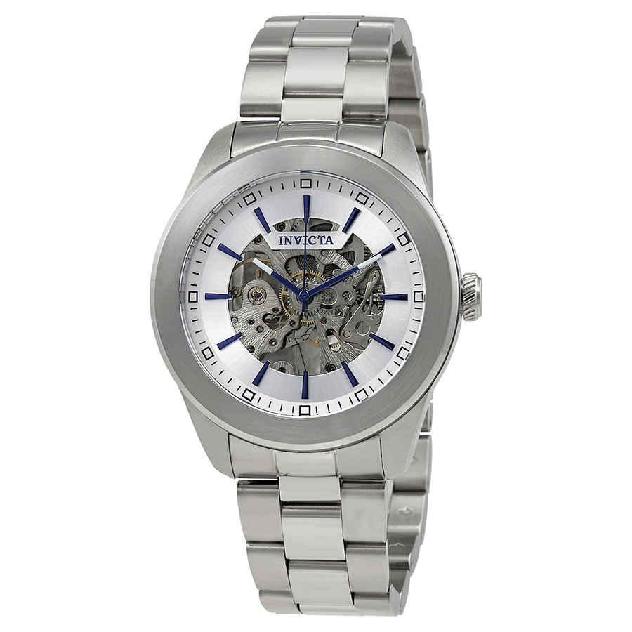 商品Invicta|Invicta Vintage Mechanical Silver Skeleton Dial Mens Watch 25758,价格¥485,第1张图片