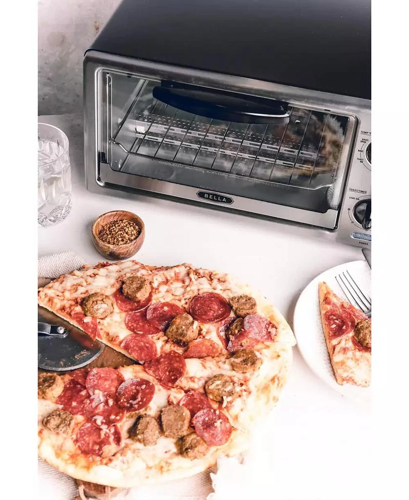 商品Bella|4-Slice Stainless Steel Toaster Oven, 1000 Watts,价格¥179,第3张图片详细描述