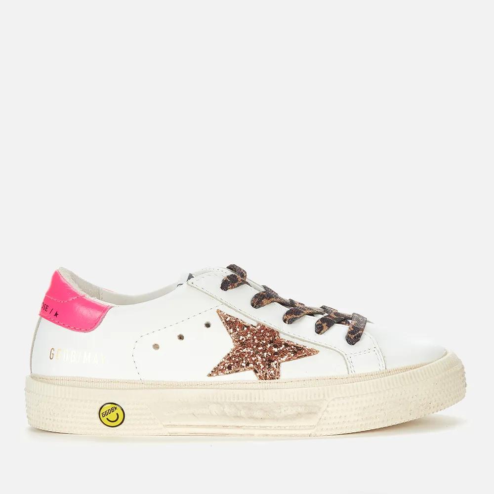 商品Golden Goose|Golden Goose Kids' May Leather Glitter Trainers,价格¥1782,第1张图片