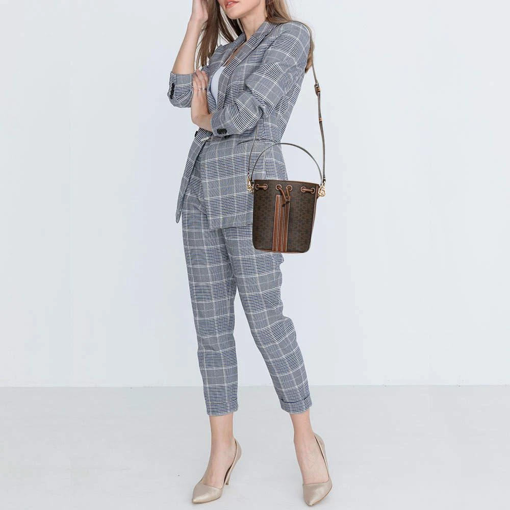商品Bally|Bally Brown Coated Canvas and Leather Donae Bucket Bag ,价格¥3474,第2张图片详细描述