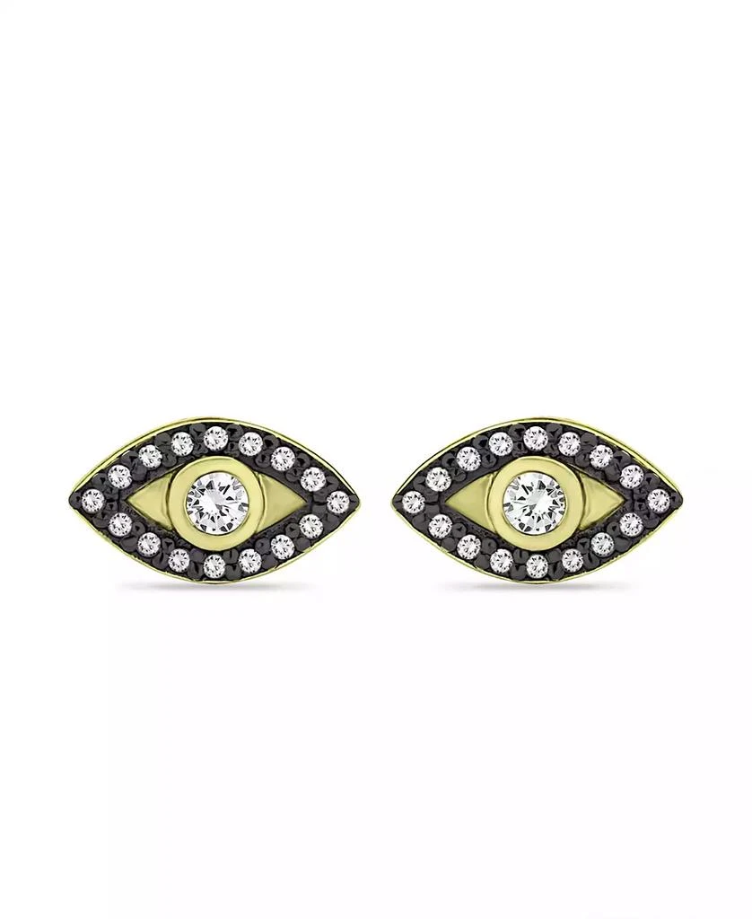 商品Giani Bernini|Cubic Zirconia with Black Rhodium Evil Eye Stud Earrings, 18K Gold over Silver,价格¥104,第1张图片