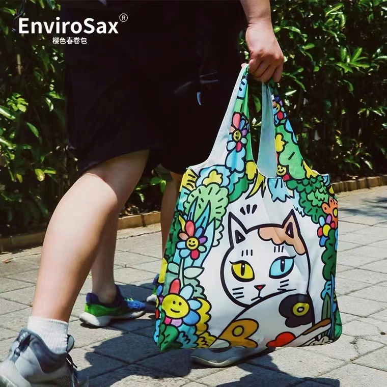 【国内直发】EnviroSax王赓合作款春卷包 猫咪的波普之旅系列环保袋大号购物袋 商品