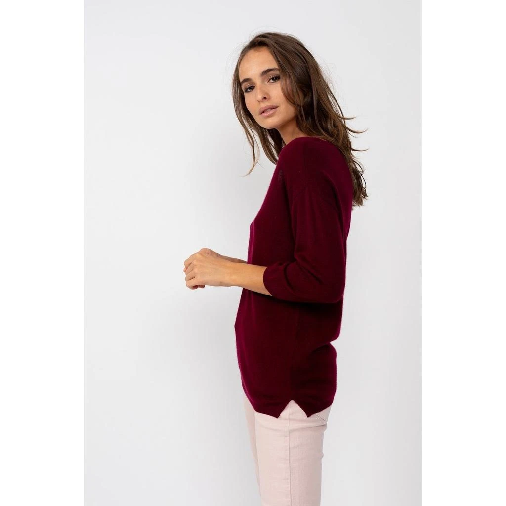 商品预计3周后发货 Perfect Cashmere|Perfect Cashmere - Pull Col V Loose Thais Burgundy, 100% Cachemire, 2 Fils, Jersey - Femme,价格¥550,第4张图片详细描述