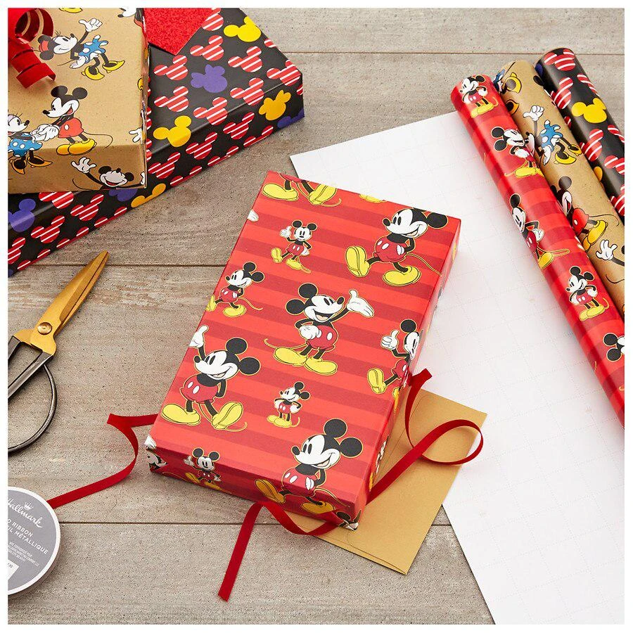 商品Hallmark|Disney Mickey Mouse Wrapping Paper with Cut Lines on Reverse,价格¥127,第5张图片详细描述
