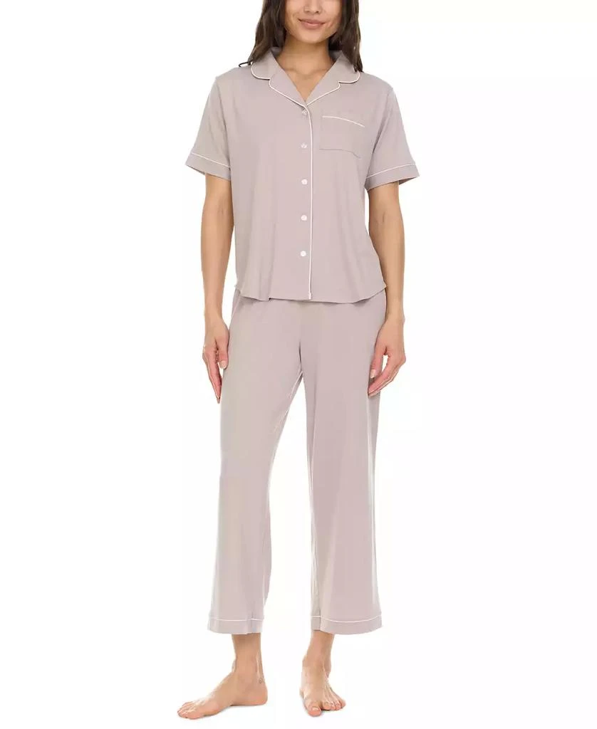商品Flora Nikrooz|Women's Annie Notch Top and Capri Pajama 2 Piece Set,价格¥164,第1张图片