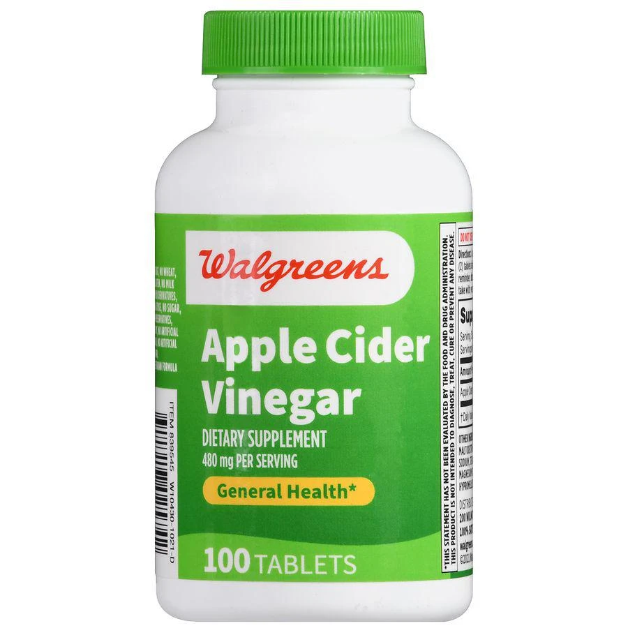 商品Walgreens|Apple Cider Vinegar 480 mg Tablets (50 days),价格¥83,第2张图片详细描述