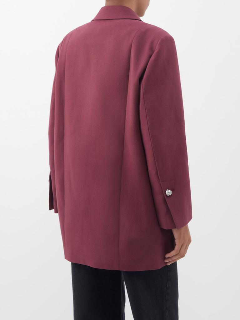 商品Ganni|Crystal-button organic-cotton oversized blazer,价格¥3786,第7张图片详细描述
