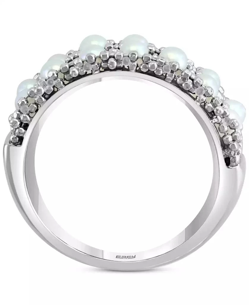 商品Effy|EFFY® Cultured Freshwater Pearl (3-1/2mm) Cluster Ring in Sterling Silver,价格¥4863,第3张图片详细描述
