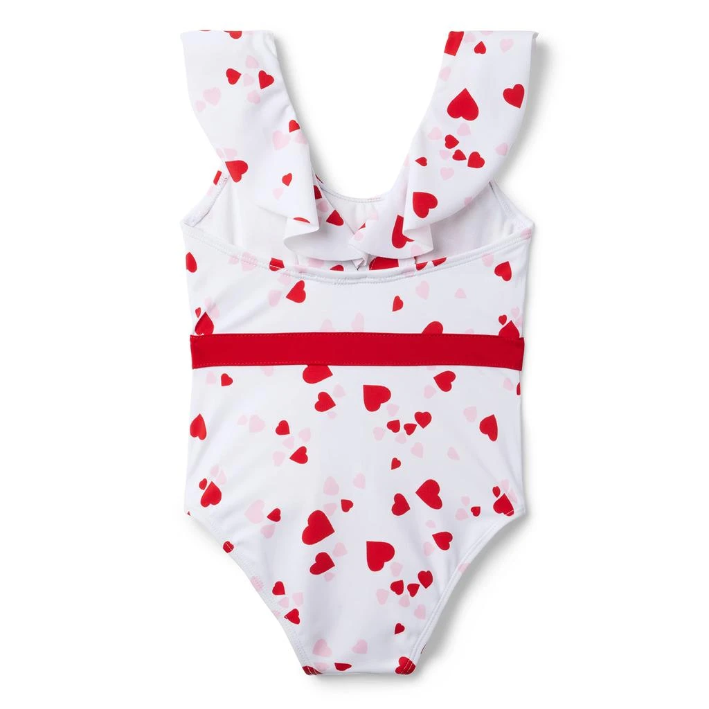 商品Janie and Jack|Printed Heart One-Piece Swimsuit (Toddler/Little Kids/Big Kids)),价格¥325,第2张图片详细描述