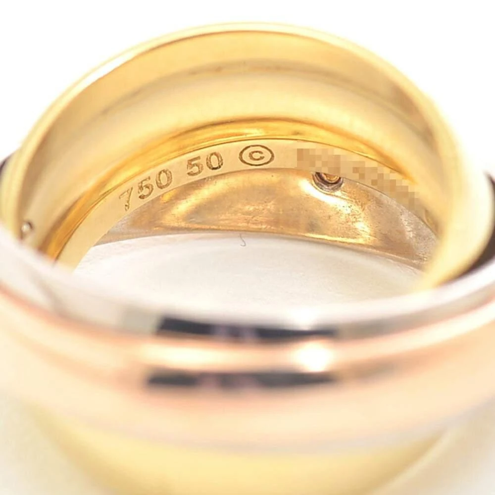 Cartier Vintage Must Essence 18K Yellow Gold Rose Gold and White Gold Ring EU 50 商品