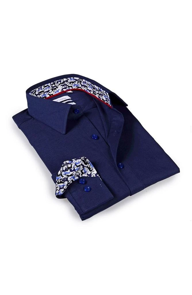 商品Levinas|Solid Trim Tailored Fit Dress Shirt,价格¥328,第1张图片