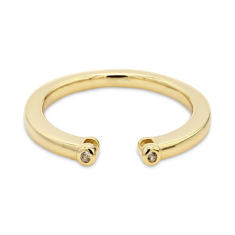 商品Macy's|2-Pc Set Gemstone Trillion Ring & White Topaz Accent Cuff Ring in 14k Gold-Plated Sterling Silver (Also in Sterling Silver),价格¥1779,第4张图片详细描述