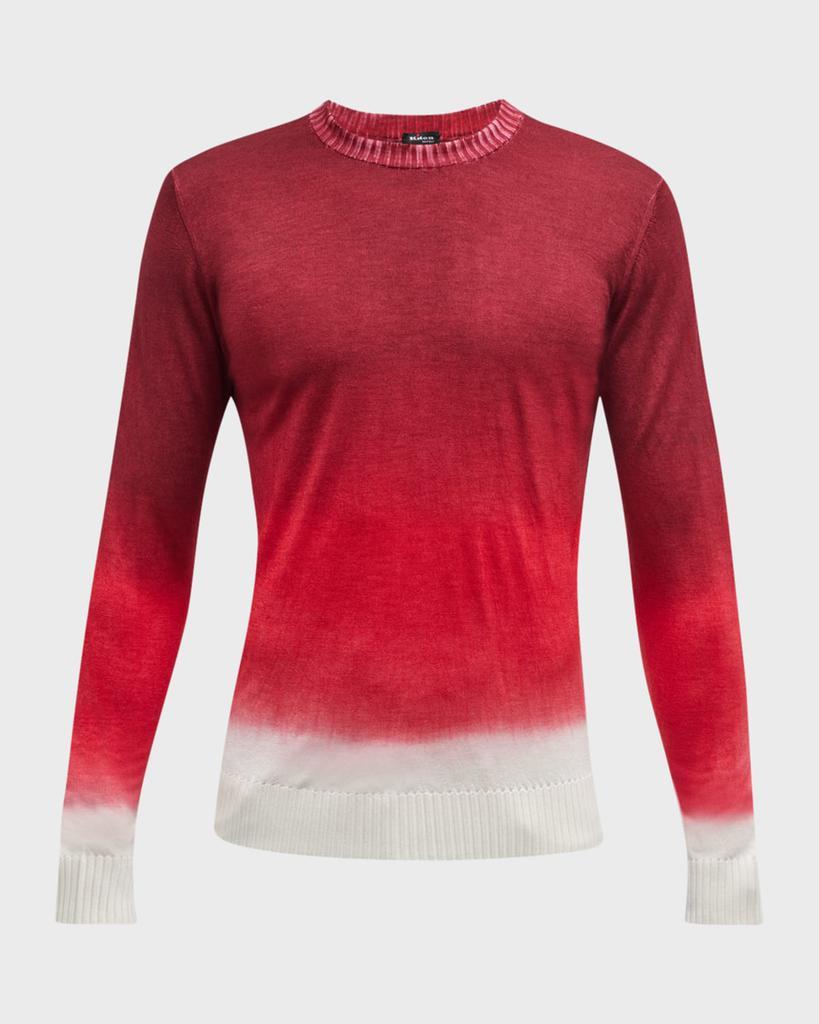 商品Kiton|Men's Cashmere-Silk Ombré Crewneck Sweater,价格¥21560,第4张图片详细描述