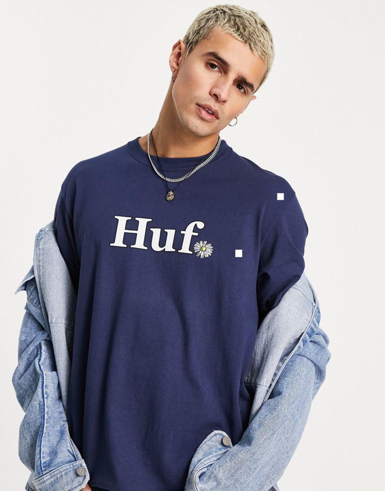 HUF in bloom t-shirt in navy商品第4张图片规格展示