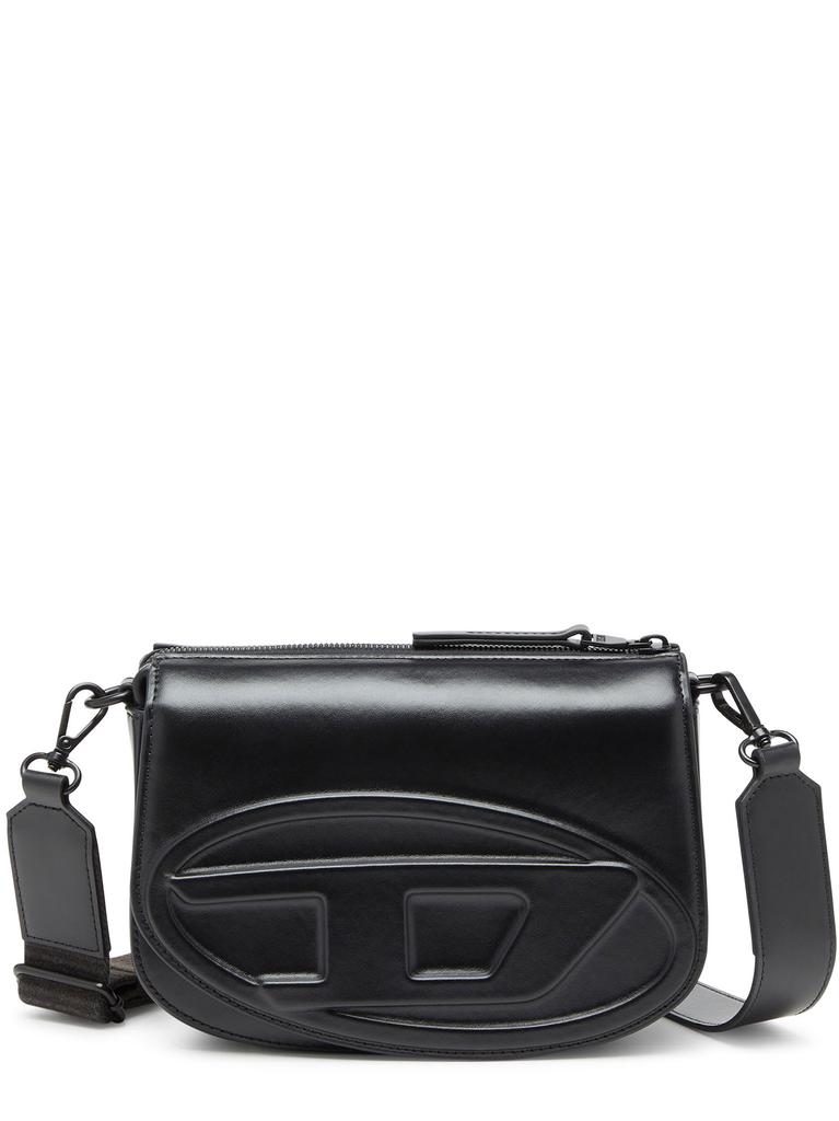 Diesel 1dr Black Crossbody Bag With Oval D Logo Embroidery