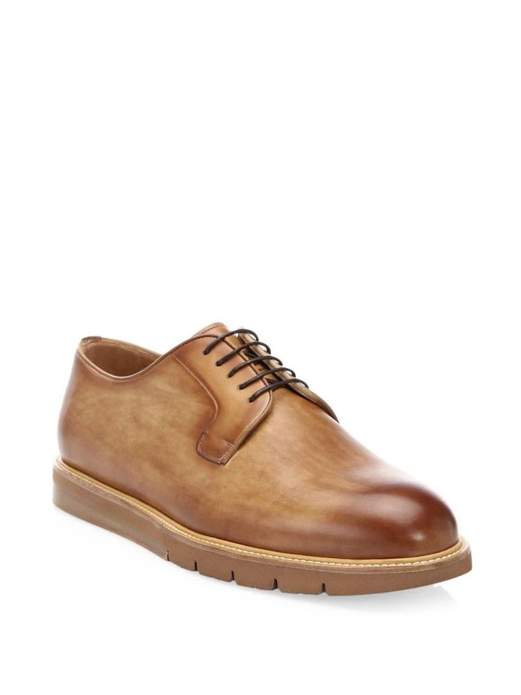 商品Saks Fifth Avenue|SAKS FIFTH AVENUE BY MAGNANNI Burnished Leather Derby Creepers,价格¥3357,第1张图片