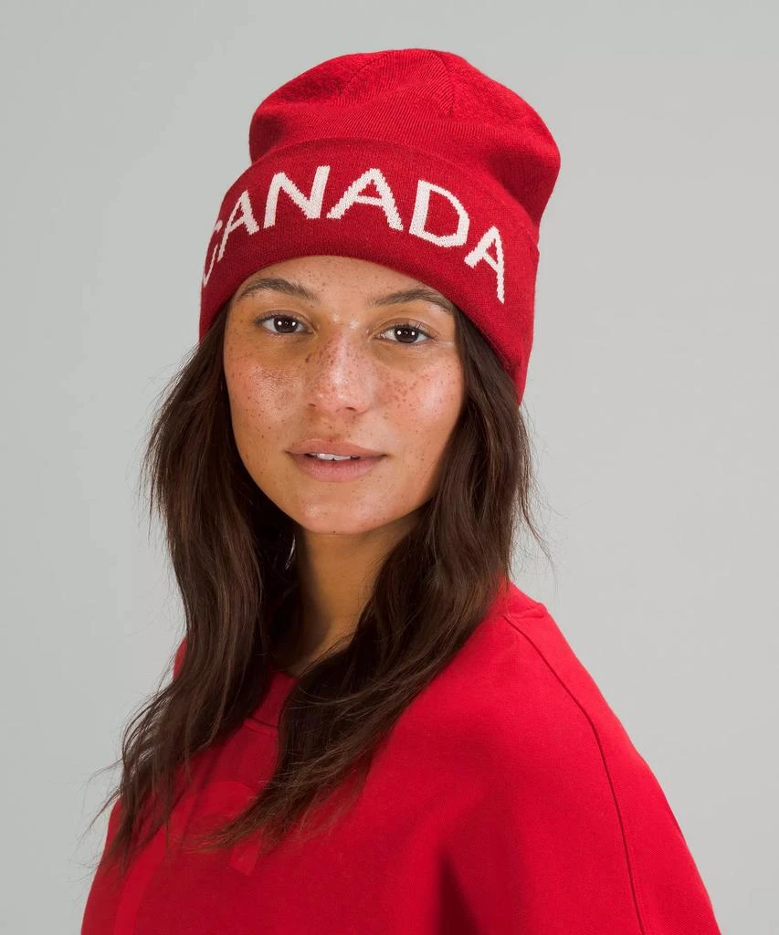 商品Lululemon|Team Canada Wool-Blend Reversible Beanie *COC Logo,价格¥87,第2张图片详细描述