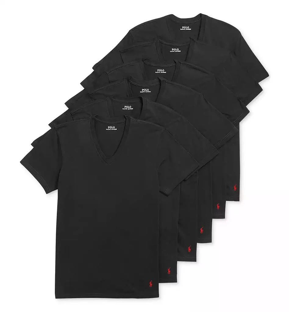 商品Ralph Lauren|Men's 5+1 Free Bonus Pack Cotton Classic-Fit V-Neck Undershirts,价格¥358,第1张图片