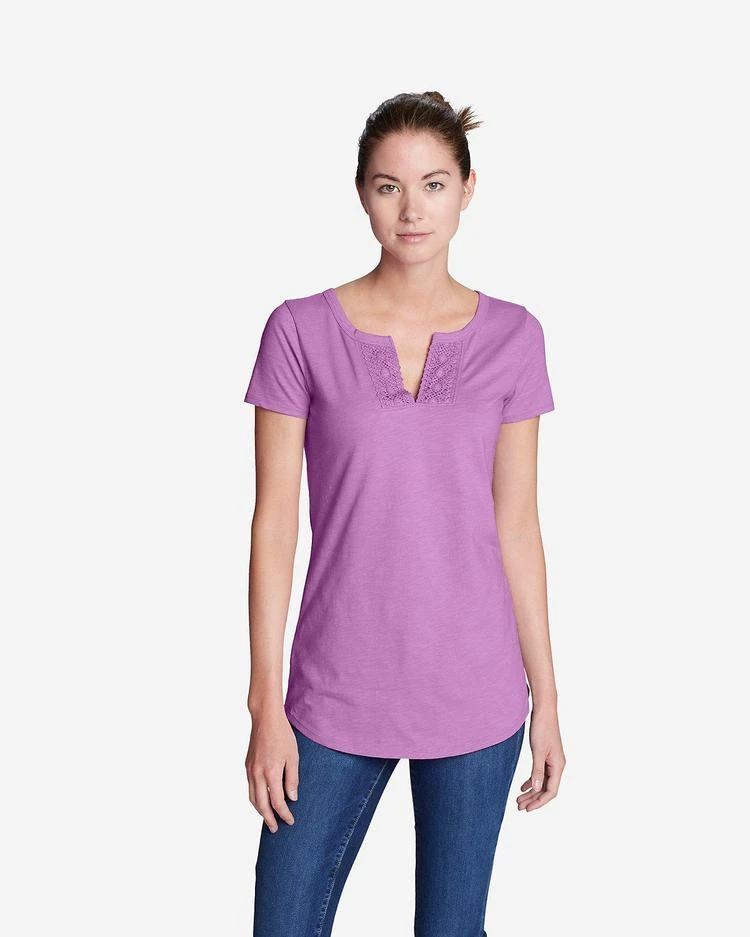 商品Eddie Bauer|Women's Crochet Short-Sleeve T-Shirt,价格¥186,第4张图片详细描述