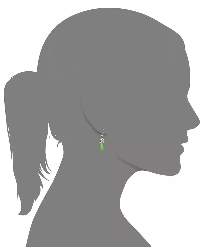 商品Macy's|Dyed Jade Leaf Top Teardrop Earrings in Sterling Silver,价格¥374,第3张图片详细描述