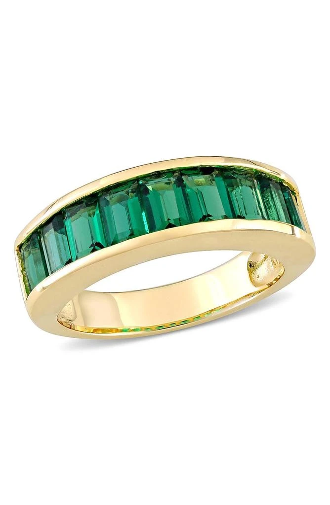 商品DELMAR|Sterling Silver Baguette Cut Created Emerald Ring,价格¥1214,第1张图片