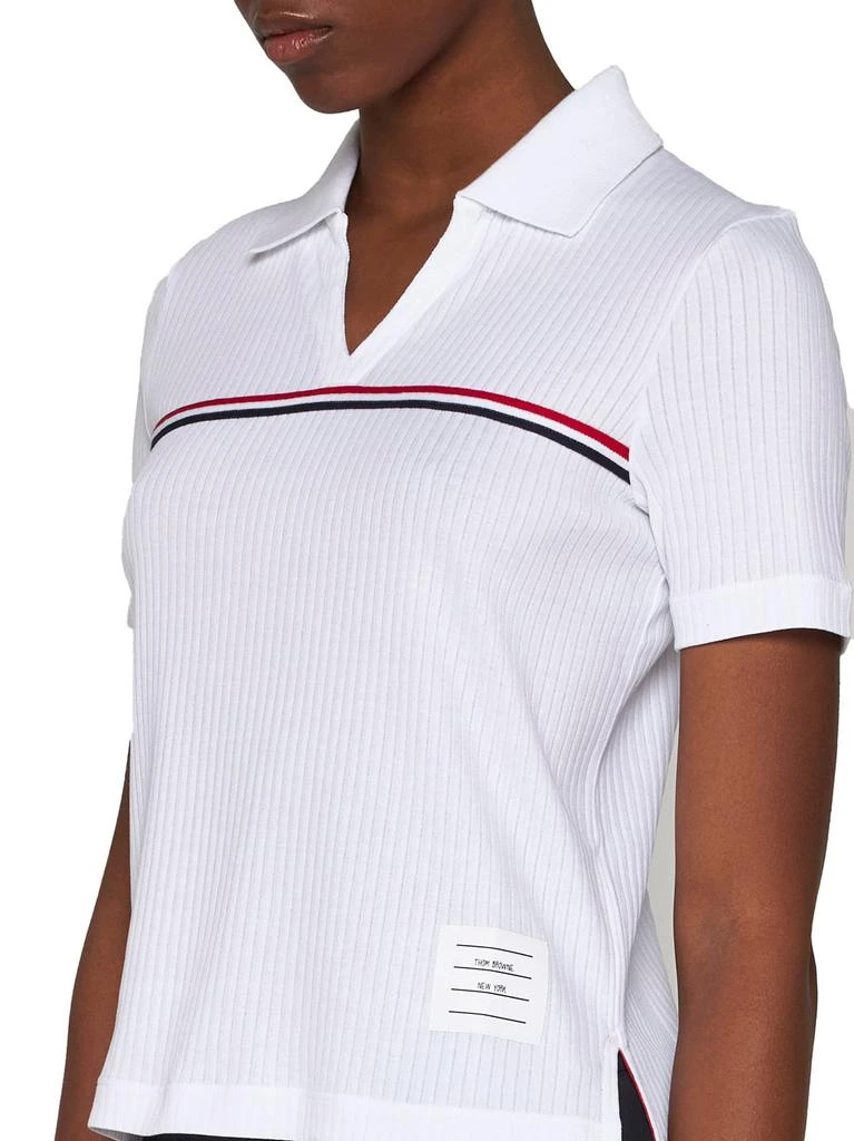 商品Thom Browne|Thom Browne RWB Stripe Detailed Polo Shirt,价格¥3572,第5张图片详细描述