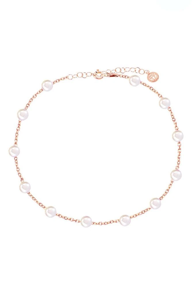 商品Gabi Rielle|14K Rose Gold Plated Sterling Silver Mother of Pearl Beaded Anklet,价格¥348,第1张图片
