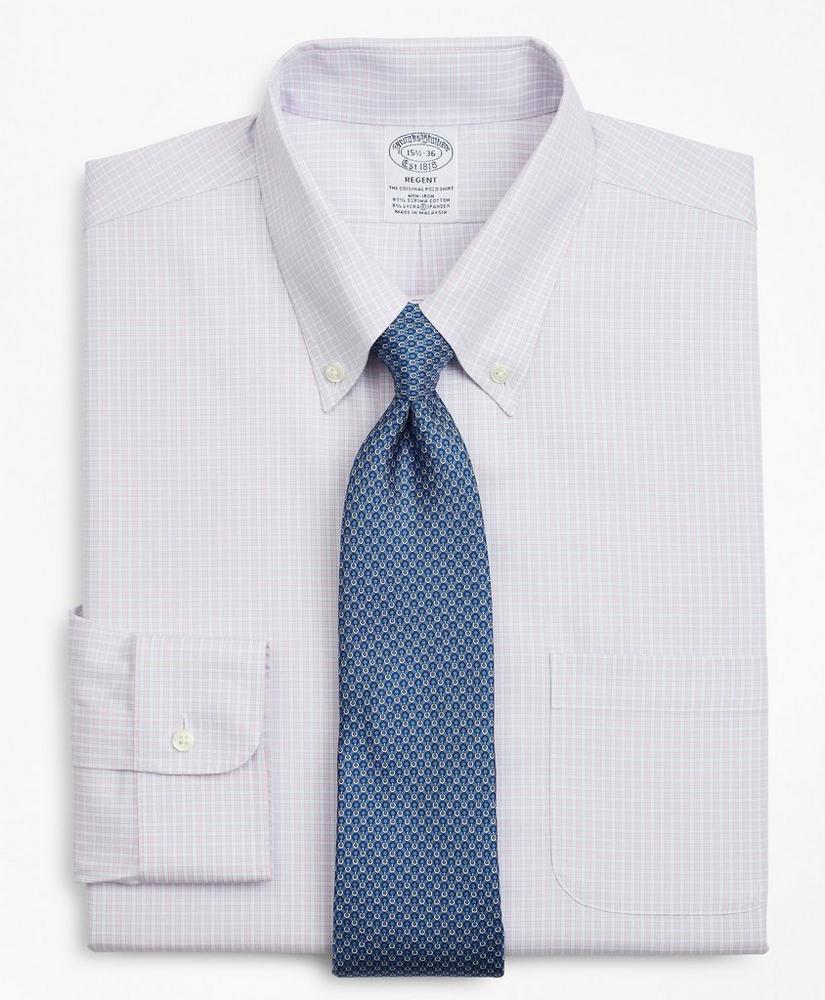 商品Brooks Brothers|Stretch Regent Regular-Fit Dress Shirt, Non-Iron Micro-Check,价格¥368,第1张图片