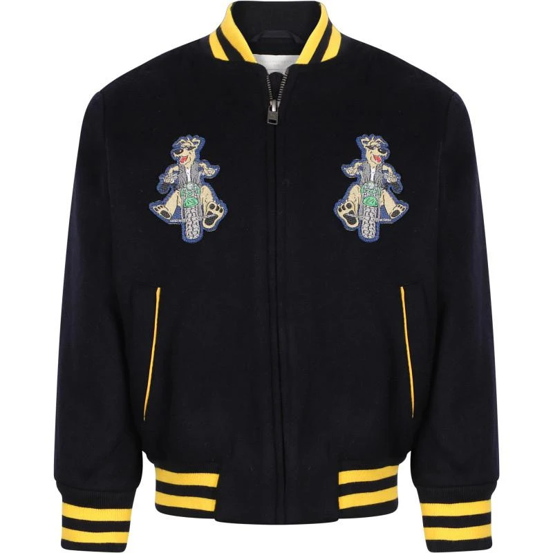 商品Stella McCartney|Doggy rider logo varsity jacket in black,价格¥1837,第2张图片详细描述