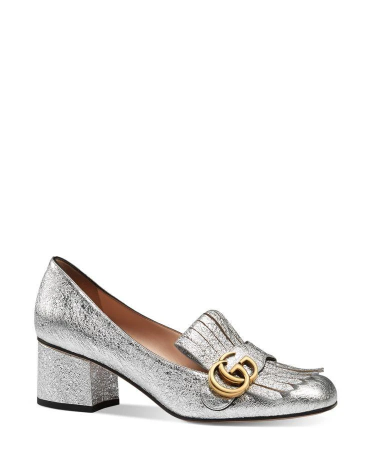 商品Gucci|Marmont Metallic Mid Heel Loafers,价格¥5943,第1张图片