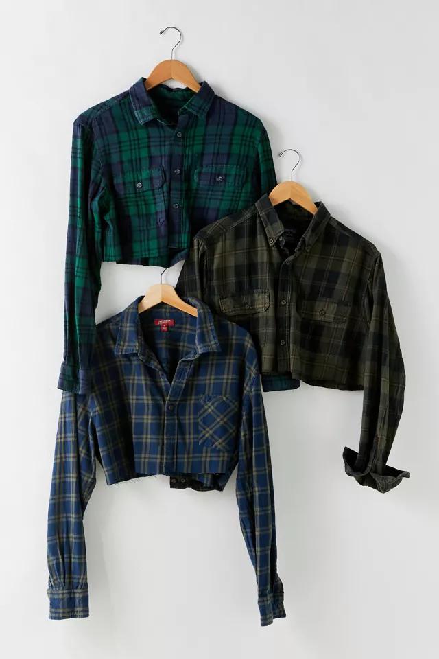 Urban Renewal Remade Raw Cropped Flannel Shirt商品第2张图片规格展示