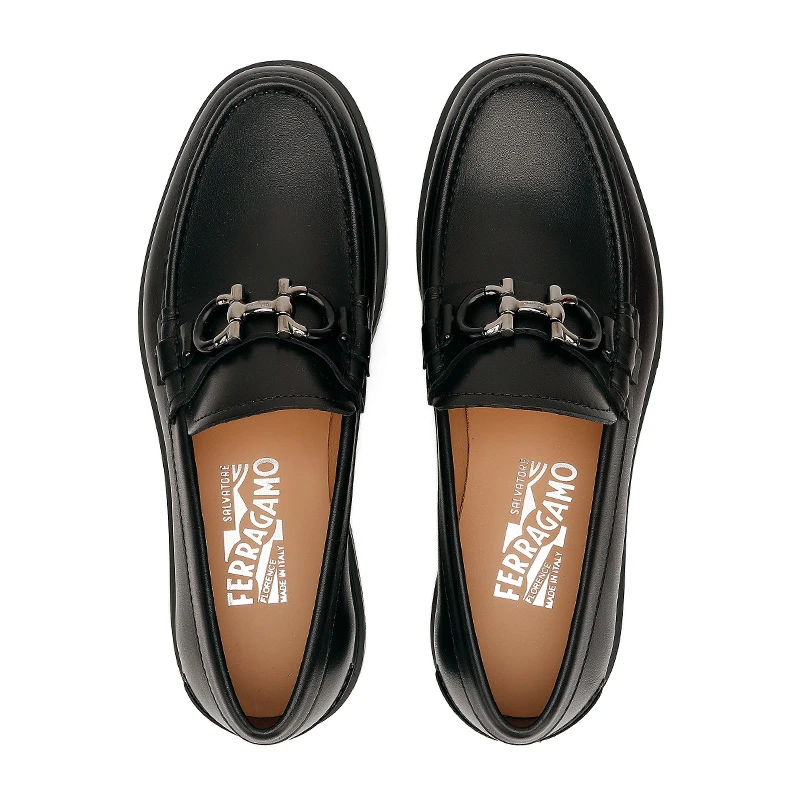 菲拉格慕(Salvatore Ferragamo) 奢侈品 男士GANCINI黑色休闲皮鞋乐福鞋02C499735190-9+ 商品