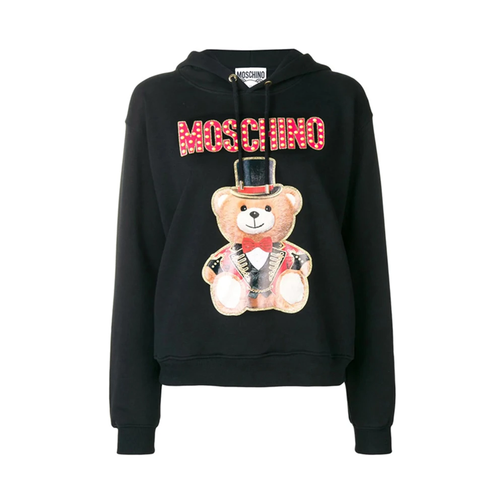商品Moschino|Moschino 莫斯奇诺 女士黑色小熊印花带帽卫衣 EV1704-0527-2555,价格¥2879,第1张图片