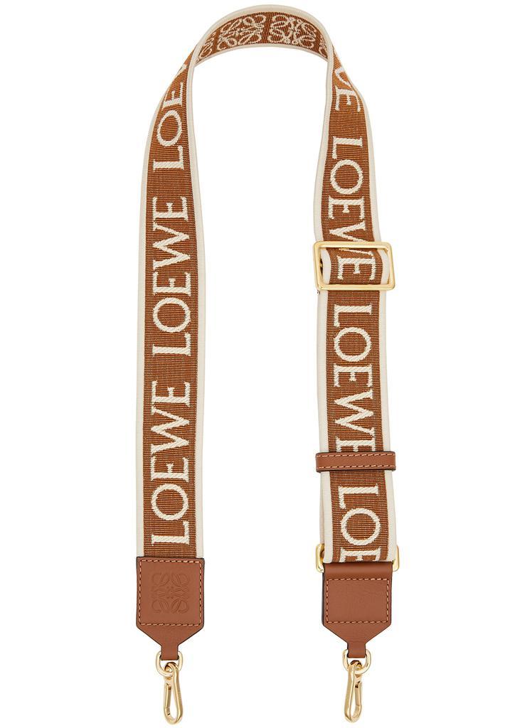 商品Loewe|Brown logo-jacquard canvas bag strap,价格¥3514,第1张图片