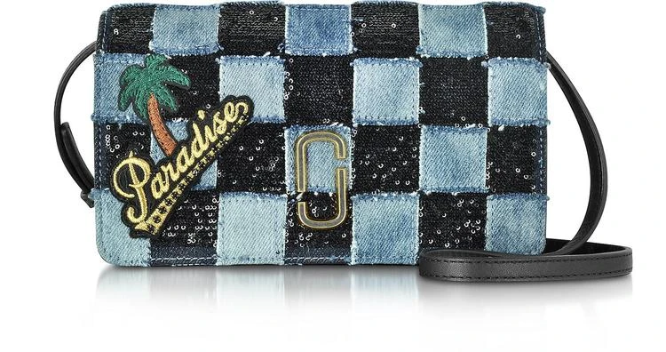 商品Marc Jacobs|Patchwork Denim Wallet Leather 手提包,价格¥1942,第1张图片