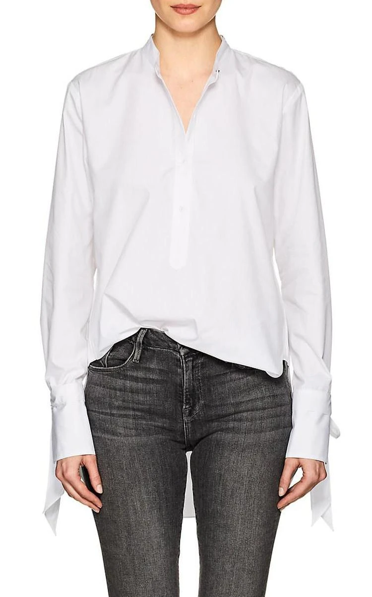 商品Rag & Bone|Dylan Silk-Trimmed Cotton Blouse,价格¥2085,第1张图片