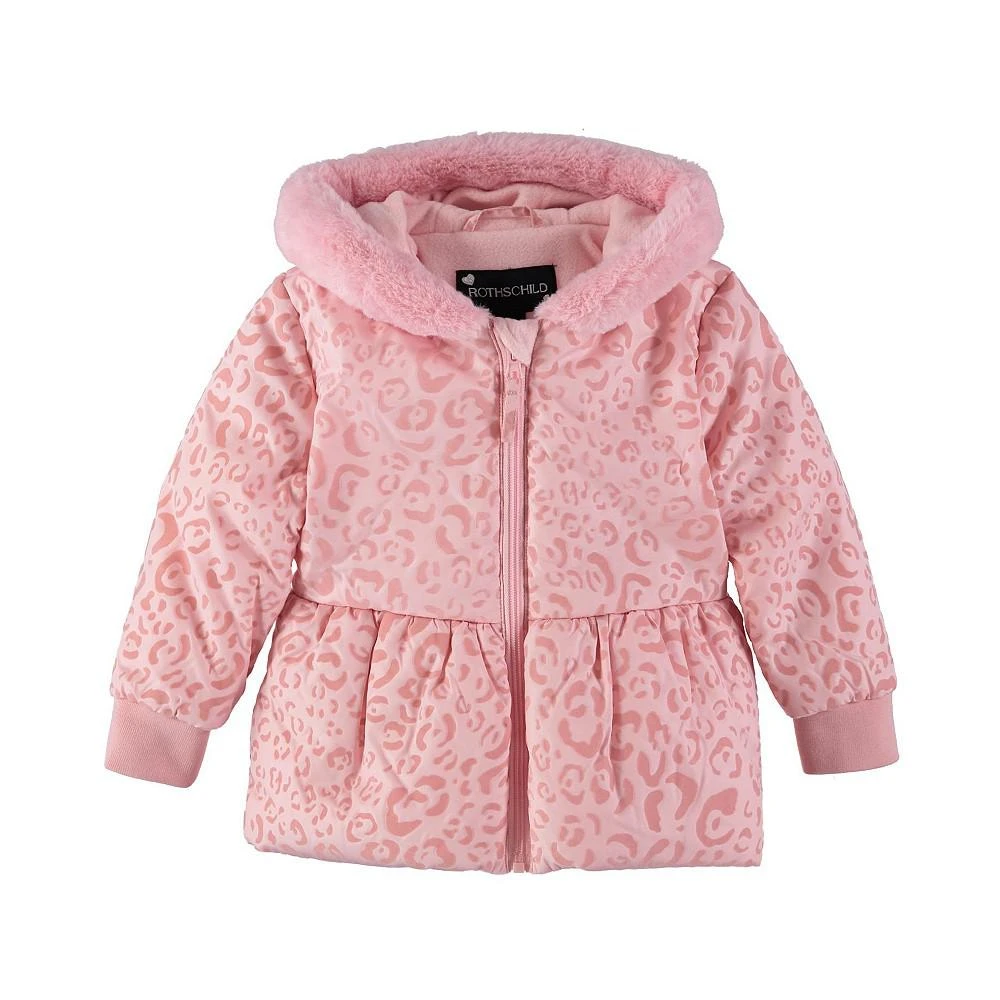 商品S Rothschild & CO|S. Rothschild Little Girls Flocked Parka with Mittens Jacket,价格¥179,第1张图片