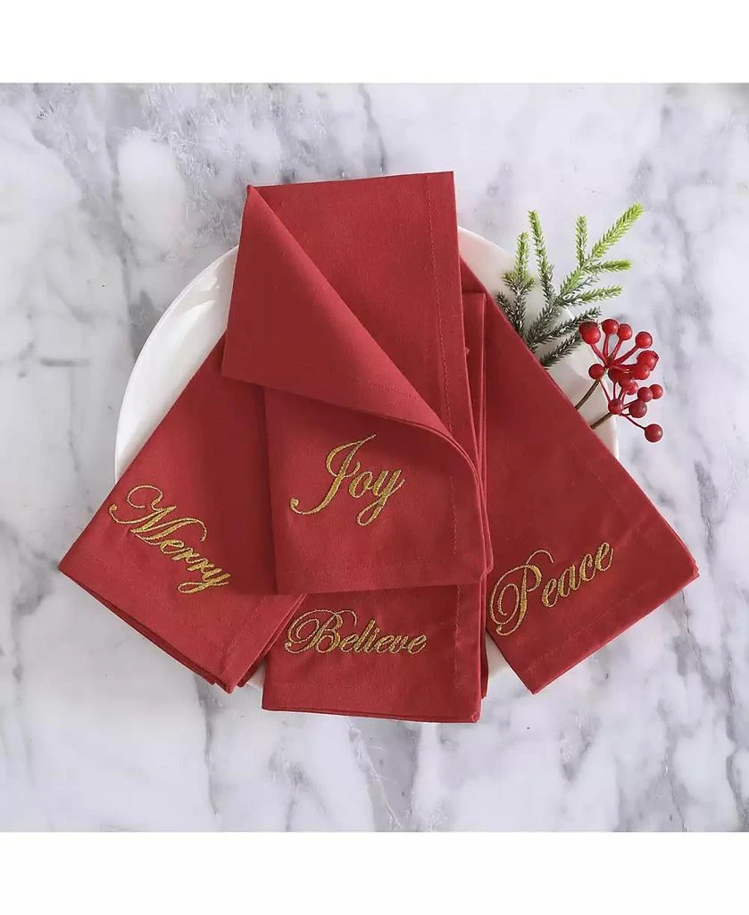 商品Elrene|Holiday Sentiments Napkins, Set of 4,价格¥84,第3张图片详细描述